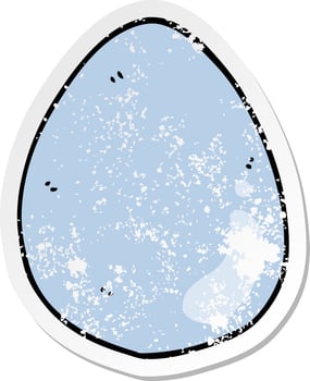 distressed sticker of a cartoon egg vector