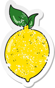 retro distressed sticker of a cartoon lemon vector