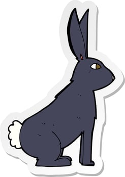 sticker of a cartoon rabbit vector