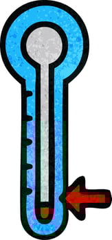 retro grunge texture cartoon glass thermometer vector