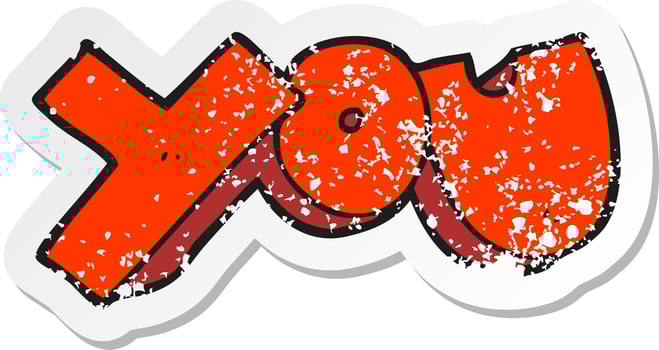 retro distressed sticker of a cartoon you symbol vector