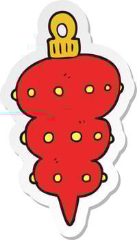 sticker of a cartoon christmas decoration vector