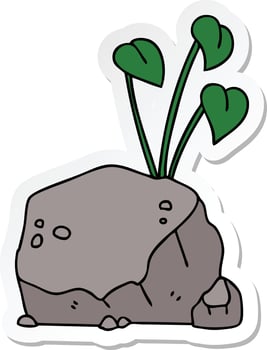 sticker of a quirky hand drawn cartoon vines vector