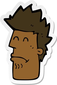 sticker of a cartoon man feeling sick vector