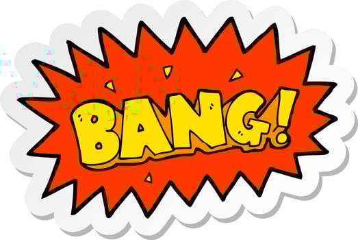 sticker of a cartoon explosion vector