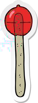 sticker of a cartoon lollipop vector