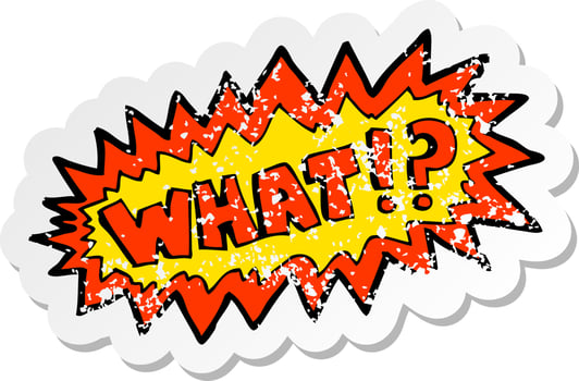 retro distressed sticker of a cartoon shout what vector