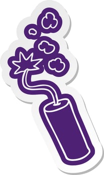cartoon sticker of a lit dynamite stick vector