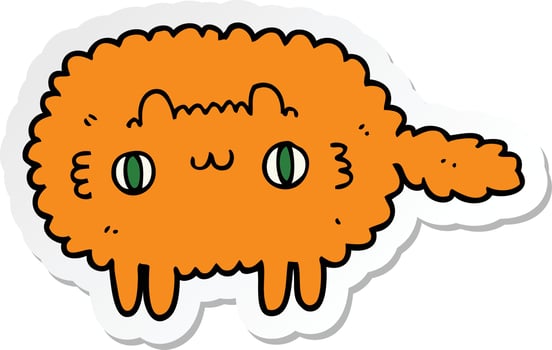 sticker of a cartoon cat vector