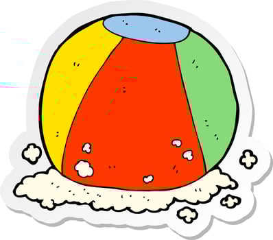 sticker of a cartoon beach ball vector