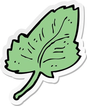 sticker of a cartoon leaf symbol vector