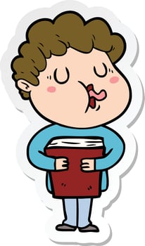 sticker of a cartoon man singing vector