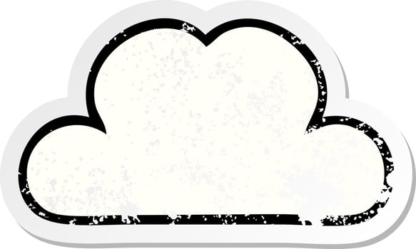 distressed sticker of a cute cartoon white cloud vector