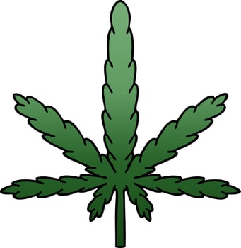 quirky gradient shaded cartoon marijuana vector