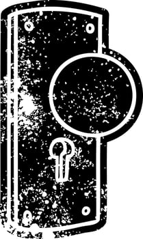 grunge icon drawing of a door handle vector