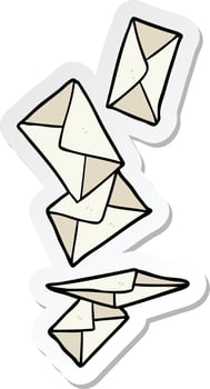 sticker of a cartoon letters vector