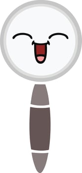 flat color retro cartoon magnifying glass vector