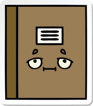 sticker of a cute cartoon notebook vector