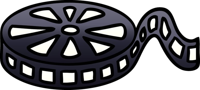gradient shaded cartoon film reel vector