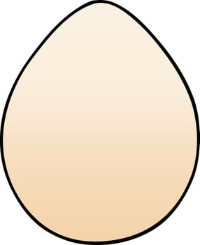 quirky gradient shaded cartoon egg vector