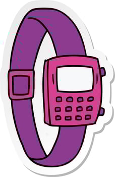 sticker cartoon doodle of a sticker watch vector