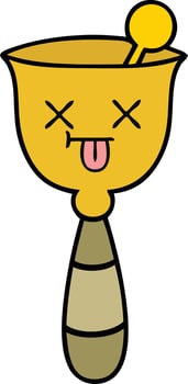 cute cartoon school bell vector