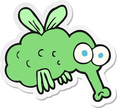 sticker of a cartoon fly vector
