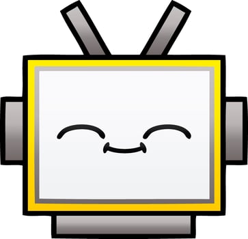 gradient shaded cartoon robot head vector