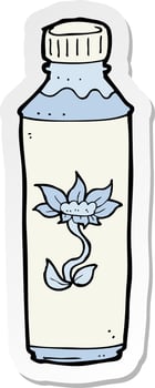 sticker of a cartoon water bottle vector