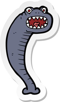 sticker of a cartoon leech vector