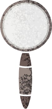 retro illustration style cartoon magnifying glass vector