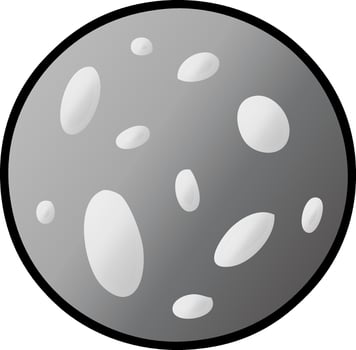 gradient cartoon doodle of a full moon vector
