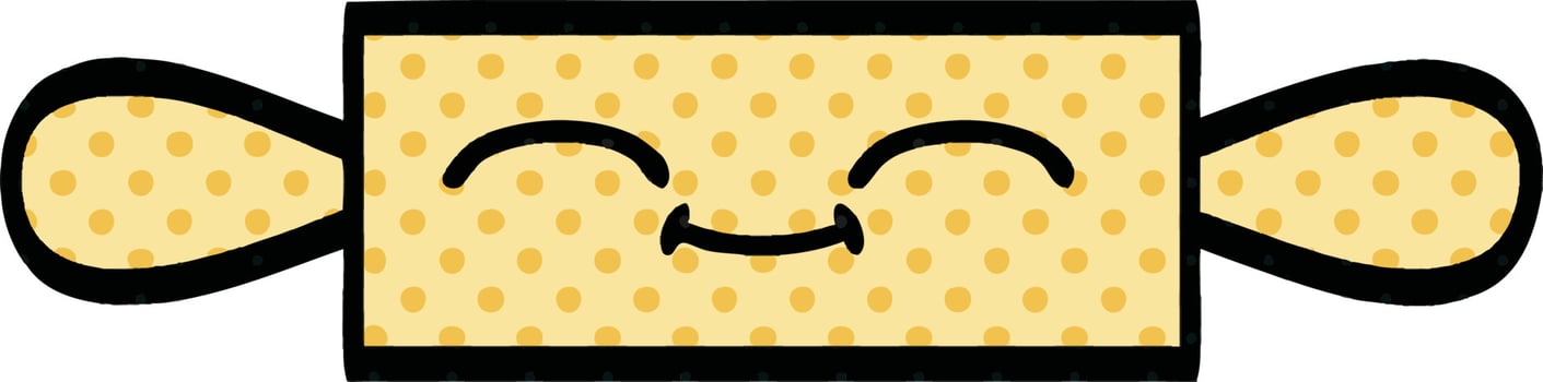comic book style cartoon rolling pin vector
