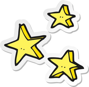 sticker of a cartoon decorative doodle stars vector
