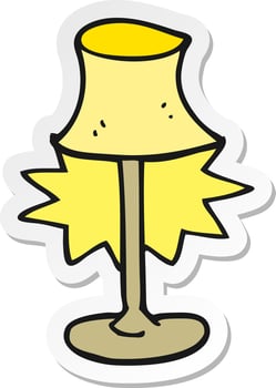 sticker of a cartoon lamp vector