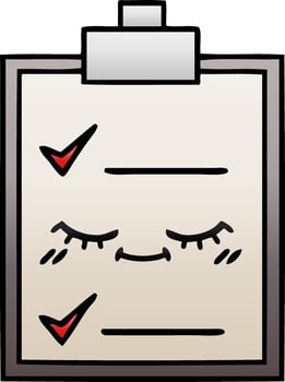 gradient shaded cartoon check list vector