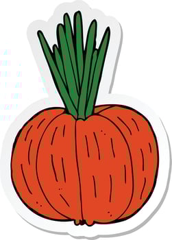 sticker of a cartoon vegetable vector