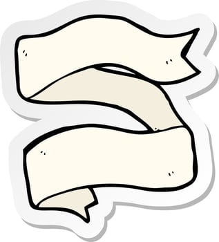 sticker of a cartoon tattoo scroll banner vector