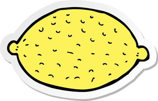 sticker of a cartoon lemon vector