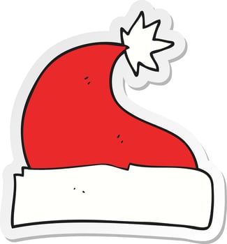 sticker of a cartoon christmas hat vector