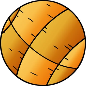 gradient cartoon doodle of a basket ball vector