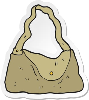 sticker of a cartoon handbag vector