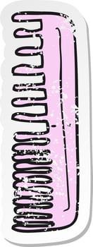 retro distressed sticker of a cartoon comb vector