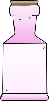 quirky gradient shaded cartoon potion bottle vector