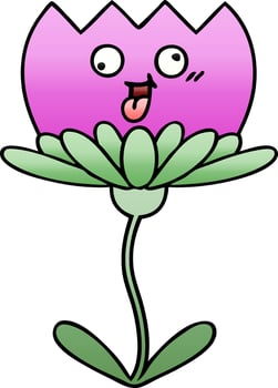 gradient shaded cartoon flower vector