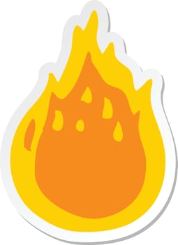 sticker of a cartoon fire vector