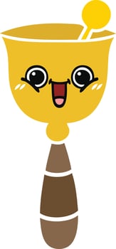flat color retro cartoon school bell vector