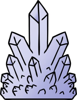 gradient cartoon doodle of crystal gems vector