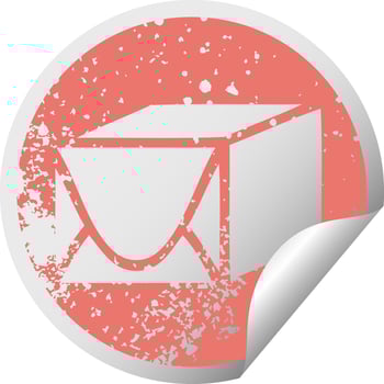 distressed circular peeling sticker symbol paper parcel vector