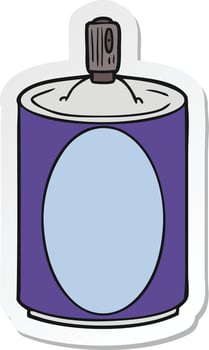 sticker of a cartoon aerosol spray can vector